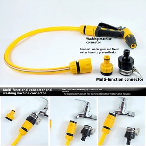 Pistola de Agua Amarilla Multifuncional de Plástico Resistente de Alta Presión (1000pa) con Cabezal de 5m para Lavado y Cuidado de Autos, Uso Manual - Product Image 4