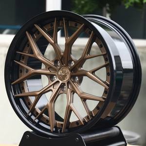 Cerchio in Lega Forgiato Multi-Raggio di Lusso in Bronzo e Nero Concavo per Auto di Lusso e Coupé ad Alte Prestazioni - Product Image 3