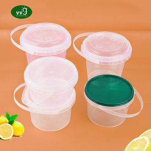 VVG 350/500/700/1000ml Ice Cream Buckets with Lid and Handles Reusable clear Plastic Buckets Cups for Drinks Cocktail <strong>Rum</strong> - Product Image 3