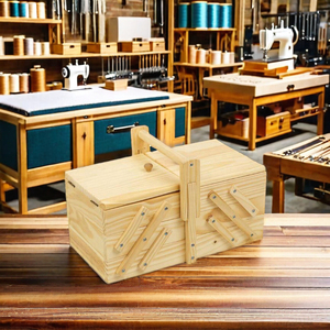 <span class=keywords><strong>Bois</strong></span> naturel Couleur 5 Mobile Tiroir <span class=keywords><strong>En</strong></span> <span class=keywords><strong>Bois</strong></span> Boîte De Rangement À Coudre - Product Image 6
