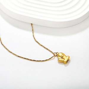 Conjunto de Collar y Pendientes con Colgante de Guantes de Dibujos Animados, Acero Inoxidable 18k, Joyería para Mujer, Uso Diario - Product Image 2