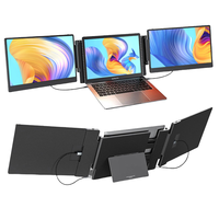 Moniteur portable pour ordinateur portable 14 pouces, écran triple, extension d'écran, plug and play, affichage pour Mac, Windows, Android