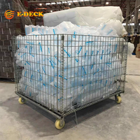 Cage en fil métallique pliable et empilable galvanisée avec roues