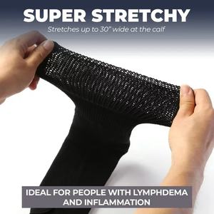 Chaussettes de neuropathie 100% chaussettes diabétiques ultra-douces sans couture avec chaussettes d'hôpital de circulation sanguine confortables non contraignantes - Product Image 3