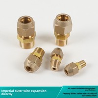 All-Copper tebal benang eksternal Inggris menyala langsung SAE Bell mulut AC konektor pipa tembaga 1/4 inci 1 inci