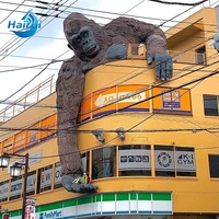 Grandes décorations de jardin d'extérieur populaires : Statues de gorille Donkey Kong en résine, sculptures de primates et d'animaux sauvages, artisanat en résine de fibre de verre