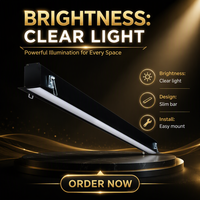 Luminaire linéaire LED encastré, profil en aluminium noir, lampe linéaire intégrée, indice de protection IP54, dimmable, garantie 5 ans, pour l'éclairage de bureau