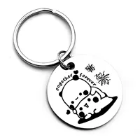 Porte-clés en acier inoxydable personnalisé pour couple Bubu Dudu Chaque Dudu a besoin d'un Bubu Panda et d'un ours Design Cadeau parfait pour la Saint-Valentin