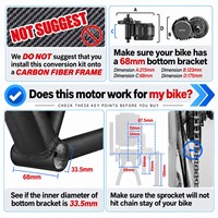 Kit de conversion de vélo électrique à moteur central 52V 1000W à couple élevé avec écran LCD couleur pour VTT, en stock UE/US