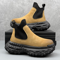 Bottes Martin noires montantes pour hommes, chaussures d'hiver fabriquées en usine, doublées polaire, grandes tailles, marque tendance pour le commerce international