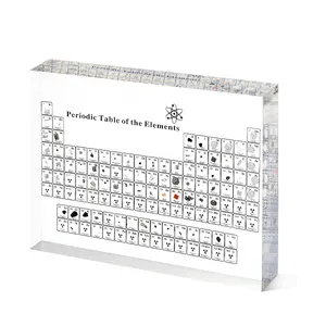 Education Gift Display Puzzle Poster Cube all'interno della chimica tavola periodica acrilica trasparente con elementi reali