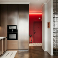 Meubles de cuisine modernes en panneaux mélaminés sur mesure TZD, système de garde-manger modulaire intégré, qualité ENF, écologique, blanc brillant, facile à assembler