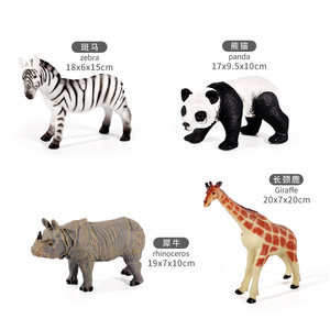 UCOK Juego de 12 Animales Salvajes de Peluche, 20-35 CM, Tigre, León, Panda, <span class=keywords><strong>Jirafa</strong></span>, Juguetes de <span class=keywords><strong>Vinilo</strong></span> de Alta Calidad para Niños - Product Image 4