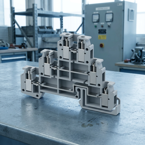 Bloc de bornes en céramique DU3D4, connexion par vis, contact en cuivre à 3 pôles, 100A max, ampérage continu - Product Image 3