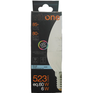 Ampoule LED Bougie Vitone E14 6W 523lm 6400K Lumière Froide - Product Image 2