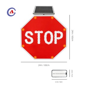 Señal de Tráfico LED Solar Octogonal Intermitente que Cumple con las Normas MUTCD para América - Product Image 2