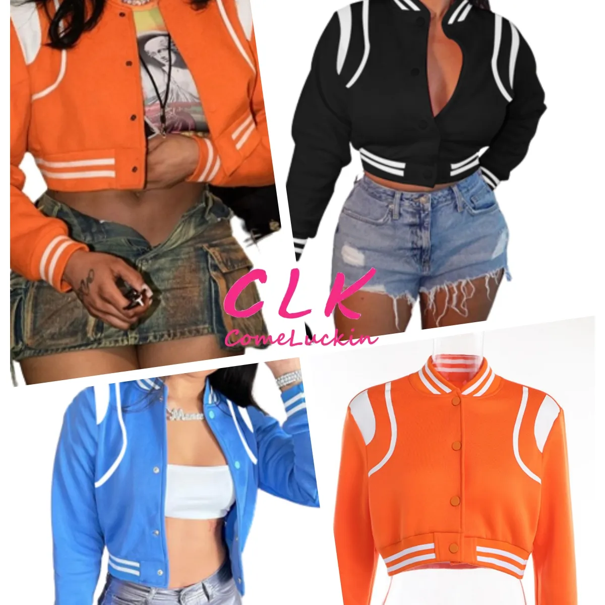 2023 logotipo personalizado nuevas mujeres Hip Hop Varsity chaqueta Patchwork College béisbol abrigos ropa de mujer