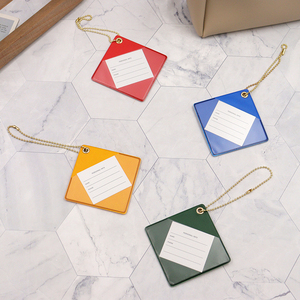 Etiqueta de Identificación de Cuero PU de Estilo Minimalista, Portátil, Práctica, Antipérdida, para Viajes de Negocios - Product Image 1