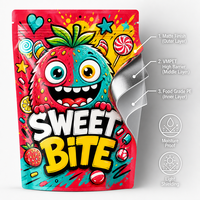 Sachets d'emballage personnalisés en Mylar avec fenêtre, en aluminium alimentaire, refermables, pour bonbons