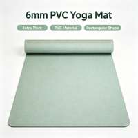 Yoga-Matte Premium 6mm Extra Dick Rutschfest Bedruckt Polyvinylchlorid (PVC) Übungs-Fitnessmatte für Yoga Pilates Boden