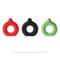 Vase Donut Blanc en Plastique Art Déco Incassable Léger pour Décoration Intérieure et Présentation de Fleurs Séchées