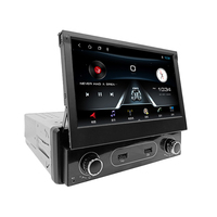 Lecteur DVD de voiture Android universel 7'' 1 Din avec écran rétractable manuel, lien miroir, FM, BT, USB, autoradio