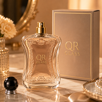 Flacon de parfum vide en verre de luxe personnalisé de 80 ml avec bouchon à sertir, emballage boîte, flacon échantillon en verre transparent avec pulvérisateur