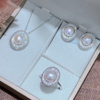 Set Perhiasan Planet Telur Goreng Berkilau Baru, Gaya Segar Elegan untuk Sehari-hari, Mutiara Air Tawar Sekitar 9mm, Perhiasan Fashion Wanita