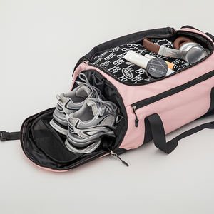 Bolsa de lona de gimnasio de gran capacidad de alta calidad con compartimento para zapatos bolso de viaje de fábrica personalizado para cierre de cremallera deportiva - Product Image 5