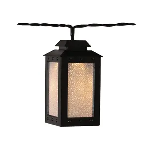 Black Metal Lantern Outdoor Garden String Lights Solar Powered Indoor 10 50 30 Iron 15 OEM Luces Led Brown Hanging 80 Warm White