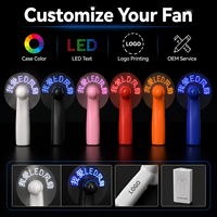 Mini ventilateur portable à LED personnalisé - Ventilateur de refroidissement portable programmable avec logo et texte personnalisés pour cadeaux promotionnels