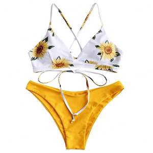 Conjunto de Bikini de 1 Pieza Sexy con Estampado Personalizado OEM, Top Triangular y Braguita, Traje de Baño Premium XL, Ropa de Playa - Product Image 3