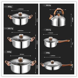 Bộ nồi chảo LOVFE 12 món, chống dính, gồm chảo, nồi nhỏ, nồi lớn, ấm đun nước, bộ dụng cụ nấu ăn bằng thép không gỉ - Product Image 5