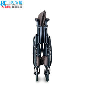 AJ-804B Nueva <span class=keywords><strong>Silla</strong></span> de <span class=keywords><strong>Ruedas</strong></span> Funcional de Acero con Reposapiés Abatible, <span class=keywords><strong>Ruedas</strong></span> Magnéticas y Espacio de Almacenamiento Reducido - Product Image 5