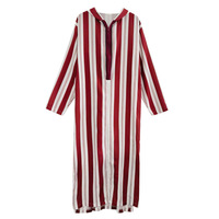 Qamis rayé pour homme, style Dubaï, Kaftan, Djellaba marocaine à capuche, Robe musulmane à manches longues, Vêtements islamiques, Chemises, Tunique