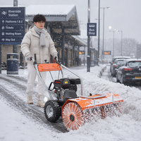 Déneigeuse autoportée 3-en-1 à moteur essence Loncin 196cc 6.5HP EPA pour trottoirs et routes