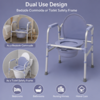Chaise de toilette pliable en aluminium pour personnes âgées avec accoudoirs confortables et couvercle – Offre spéciale