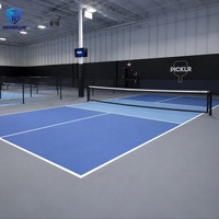 Système de revêtement de sol pour terrain de pickleball en PVC acrylique de 3 mm - Tapis de sport enroulable intérieur/extérieur, installation facile et surface en vinyle durable