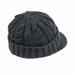 Gorro de invierno con visera, elástico, de punto trenzado, elegante gorro tipo calavera para clima frío, gorros de esquí y nieve, gorro tipo cadete con visera - Product Image 3