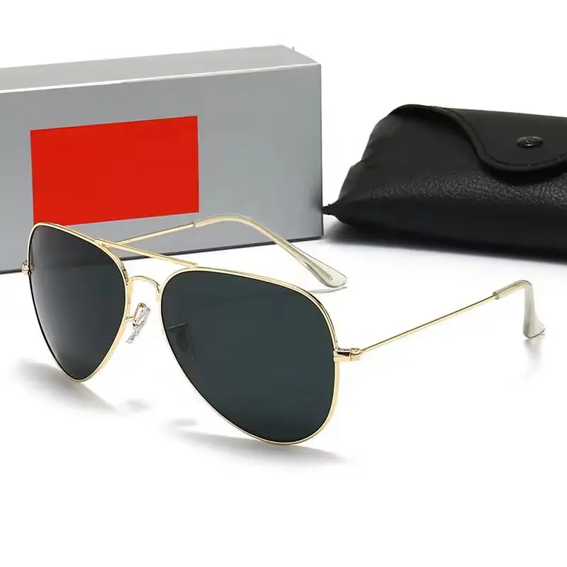 Logo del cliente Designer di lusso uomo donna metallo UV400 occhiali da vista di marca classica occhiali da sole con lenti Tac