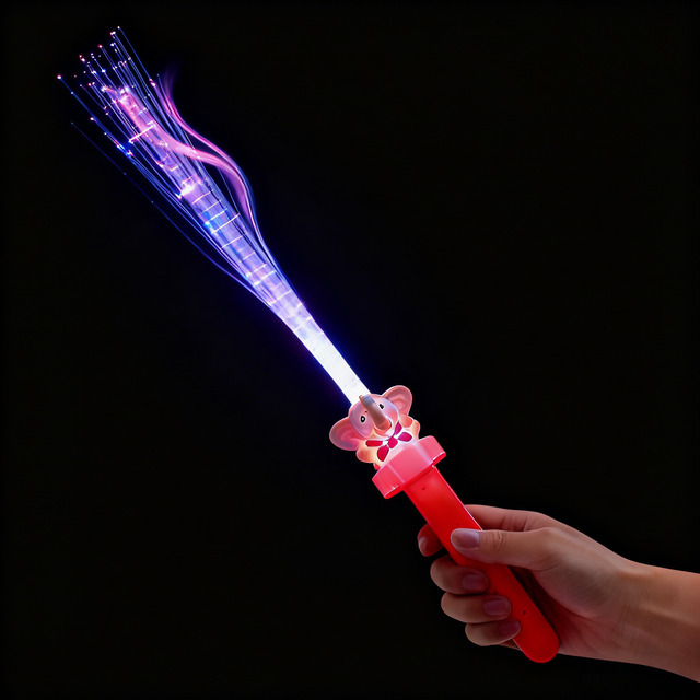 Glow Party Elephant Fiber Optic Wand Neon Party Supplies Circus Themed Party Fiber Optic Wand Circus Elephant Light up Wand