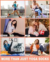 Chaussettes de Pilates tricotées pour femmes, antibactériennes, antidérapantes, pour Barre, Ballet, entraînement pieds nus, hôpital, yoga, sport, avec logo sur la cheville