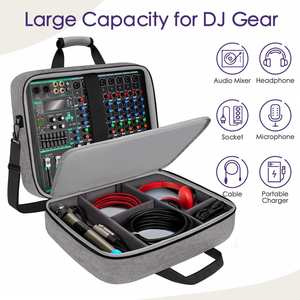 Audio Mixer Case <b>DJ</b> Mixer Bag with 10mm <b>Padding</b> Large-Capacity Recording Equipment Bag Soft with Adjustable Storage - Product Image 5