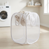 Panier à linge pliable en maille avec poignées, panier à linge pliable pour chambre à coucher, salle de bain, buanderie