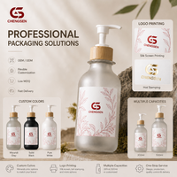 Bouteille pompe en plastique PET transparente mate de 300 ml et 500 ml pour les soins de la peau, l'huile corporelle, le shampoing, le gel douche, la lotion, distributeur rechargeable