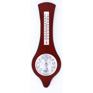 Estación Meteorológica de madera para decoración del hogar <span class=keywords><strong>industrial</strong></span> personalizable con termómetro largo barómetro analógico higrómetro OEM ODM compatible - Product Image 2