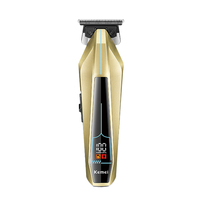 Tondeuse à barbe professionnelle sans fil Kemei Km-1366 avec batterie Li-ion 2000 mAh, certifiée CE, 7500 tr/min, lame en céramique de métallurgie des poudres
