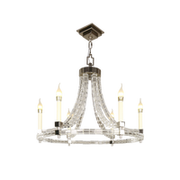 Lustre moderne de luxe en cuivre pour la décoration de la maison, salon, chambre à coucher, villa américaine, cube de cristal rond, ligne plate