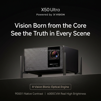 Projecteur XGIMI X50 Ultra 4K Android 13 avec zoom optique 2X sans perte, installation flexible de niveau professionnel, 6000 lumens ISO
