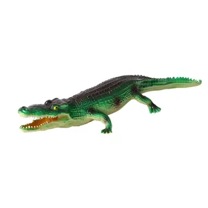 Chinese manufacturers direct soft material pvc green extrusion sound crocodile, wild animals, pvc pressure relief toys